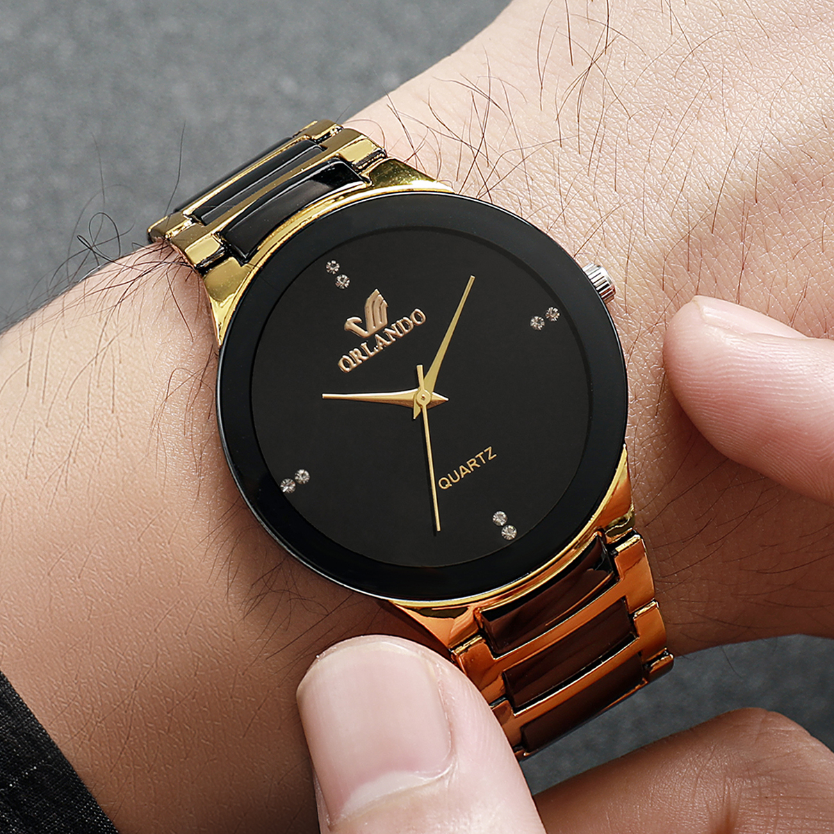 Relógio de quartzo para homens e mulheres, relógios de casal, pulseira de aço inoxidável, relógios de pulso, moda