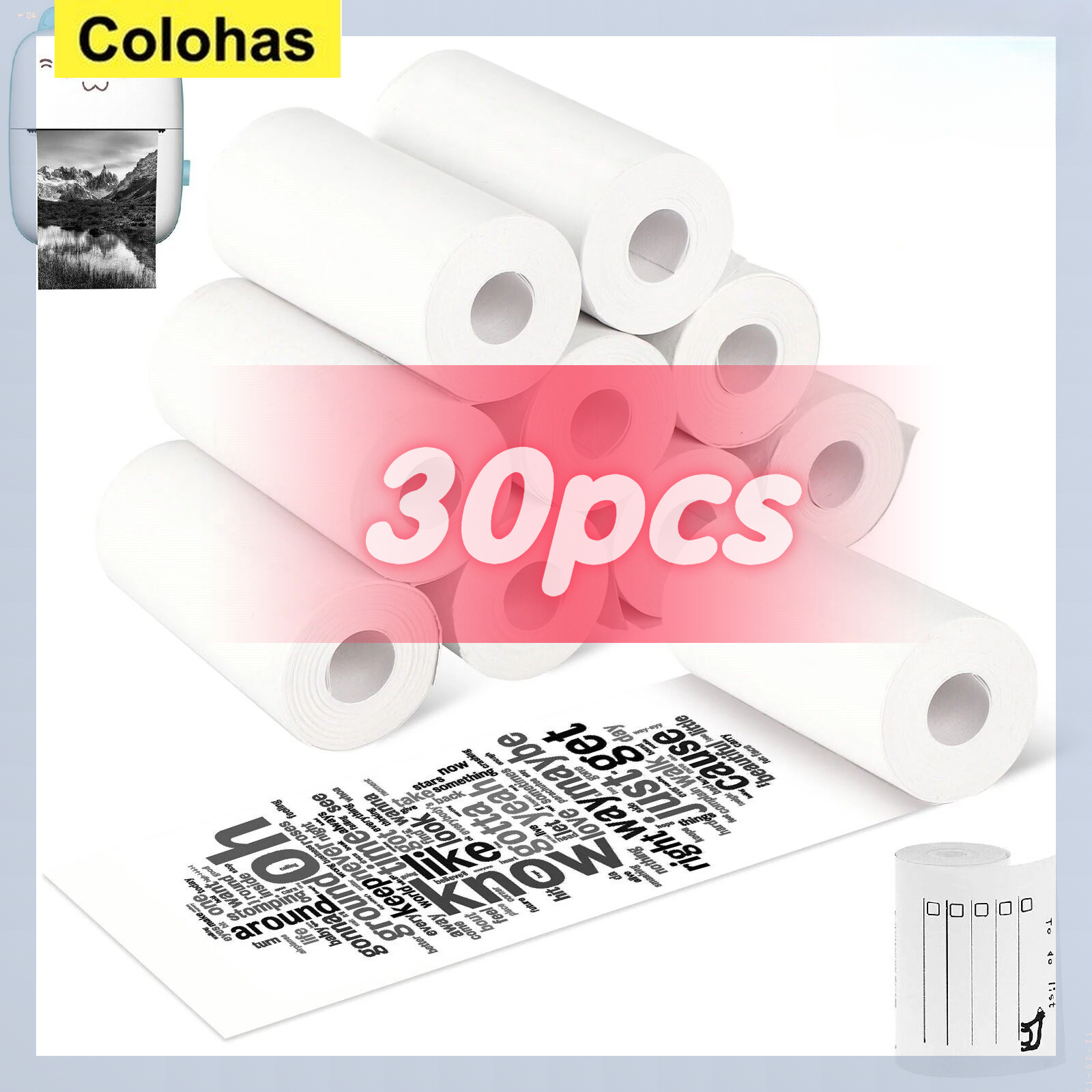 Papier thermique blanc pour impression instantanée d'appareil photo pour enfants, papier d'impression pour enfants, accessoires de rechange, pièces, 57x25mm, 10, 15, 20/30