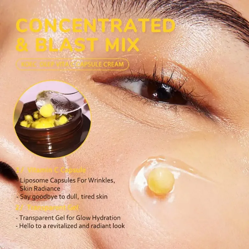50g Hoygi Deep VC Transparent Gel Capsule Cream Anti-Wrinkle Hydrating Revitalizing Brightening Niacinamide Arbutin Ferulic Acid