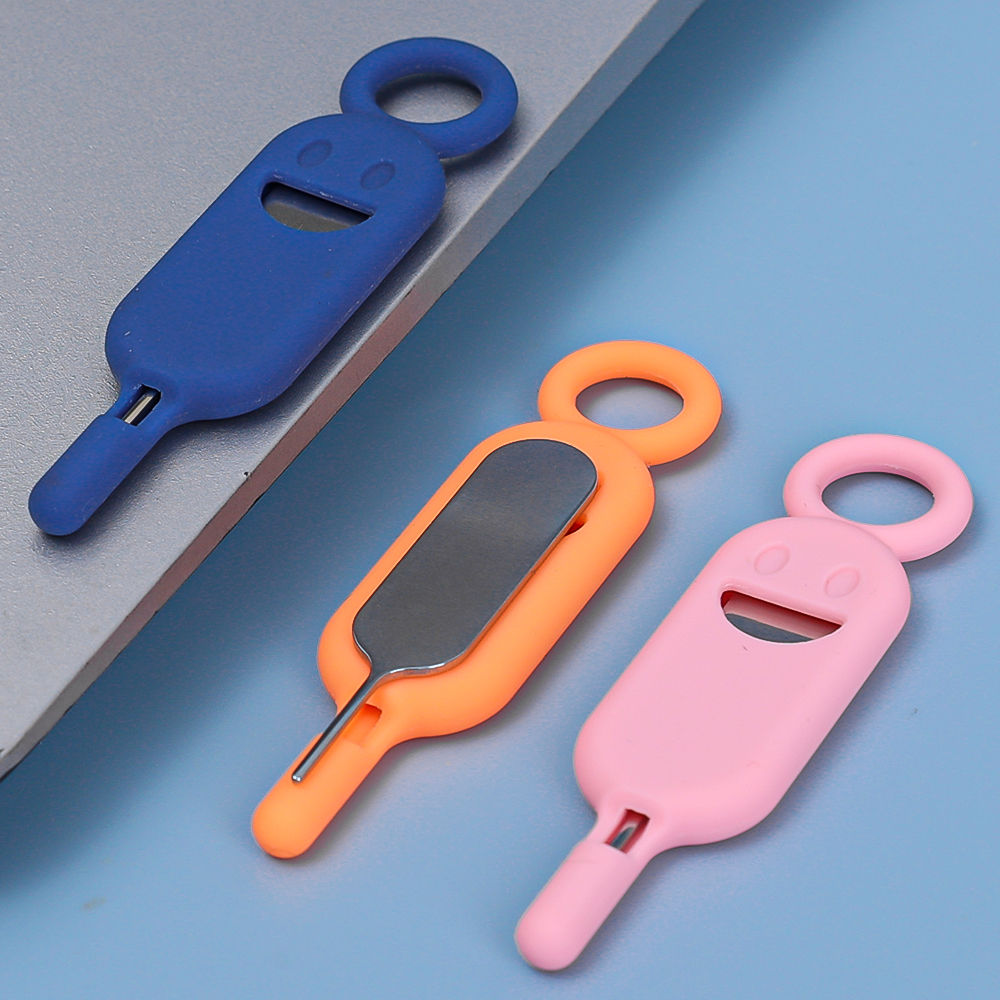 1/5PCS SIM Card Removal Needle Pin Anti-lost Tray Charm Keychain Portable hone SIM Cards Storage Cover Ejecter Tool Needles