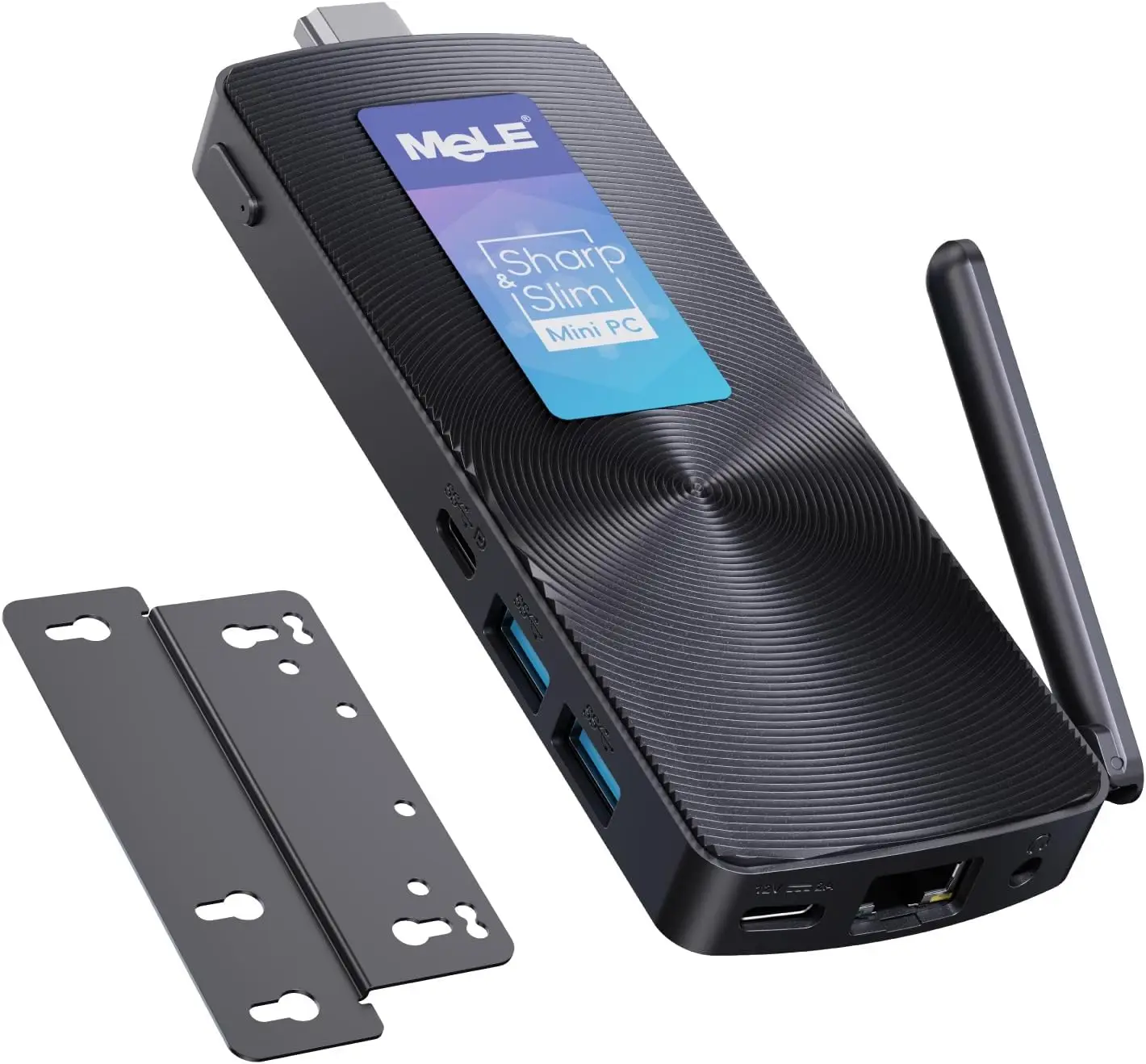 MeLE PCG02 Fanless Mini PC Stick, N100 8GB 128GB 256GB Micro Desktop Computer, Support Auto Power on, Wi-Fi5 Gigabit Ethernet