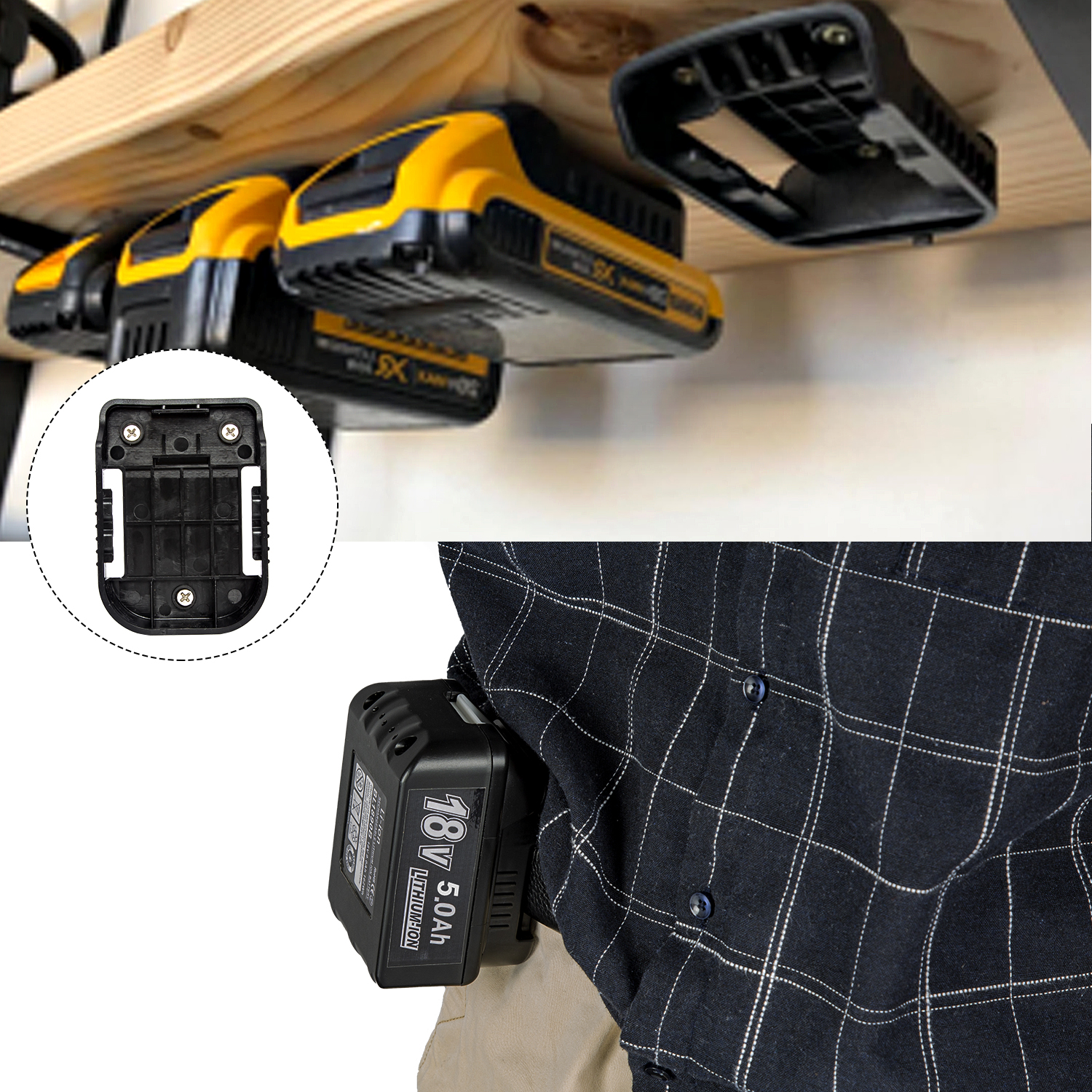 5 pçs ferramentas de energia bateria monta suporte armazenamento para makita 18v 14.4v caber bosch bateria segurar prateleira rack armazenamento caso