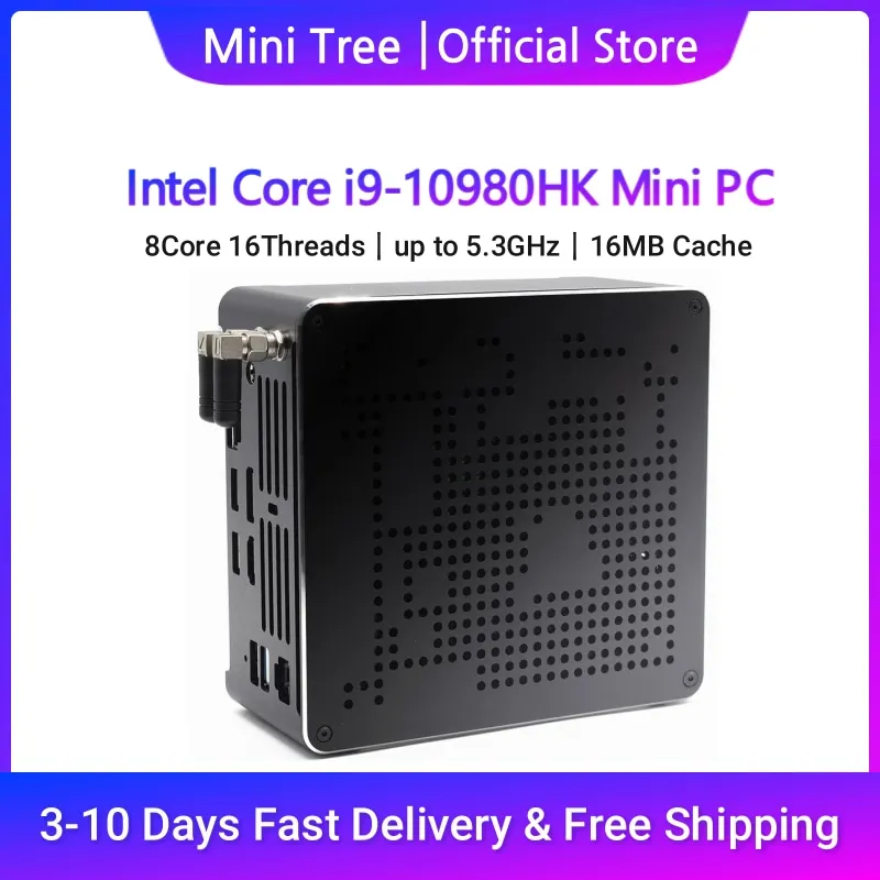 Intel Xeon W-10885M ECC ОЗУ Win11 мини игровой ПК 2 * DDR4 NVME 2LAN офисный игровой настольный компьютер 2186 м веб-сервер хост HD DP