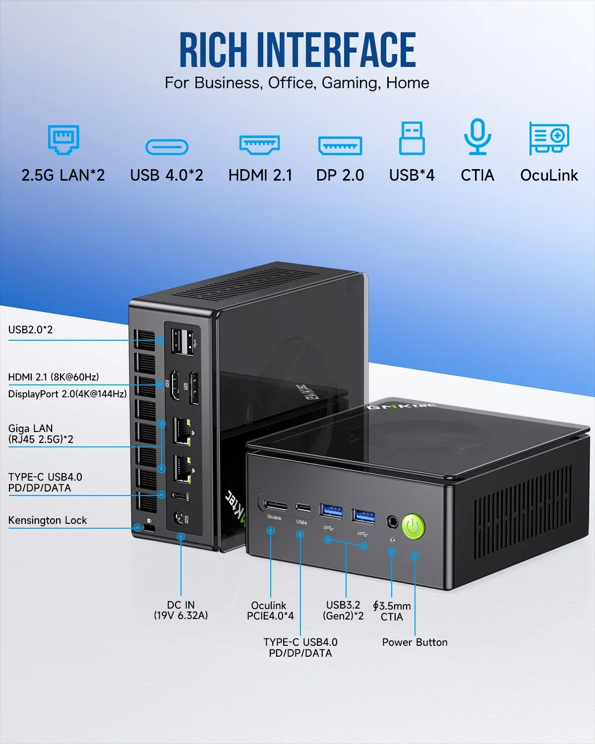 GMKtec K8 Plus Ryzen7 8845HS Mini PC Windows 11 Pro DDR5 32GB 5600MHz PCIe4.0 1TB NVMe SSD Wifi 6 BT5.2 Desktop Gaming Computer