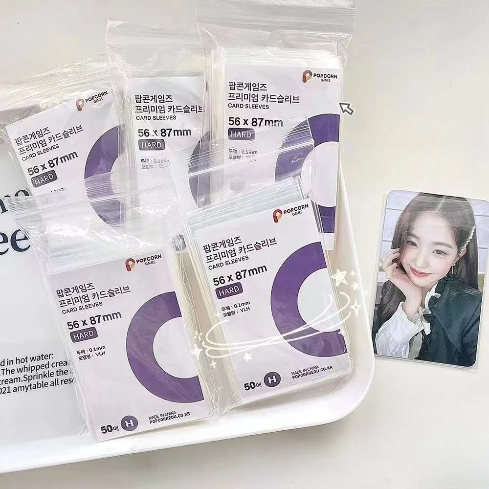 50pcs 울트라 클리어 한국 Kpop 카드 슬리브 산성 무료 Cpp 카드 커버 3 인치 포토 카드 홀로그램 보호 필름 앨범 팝콘 카드