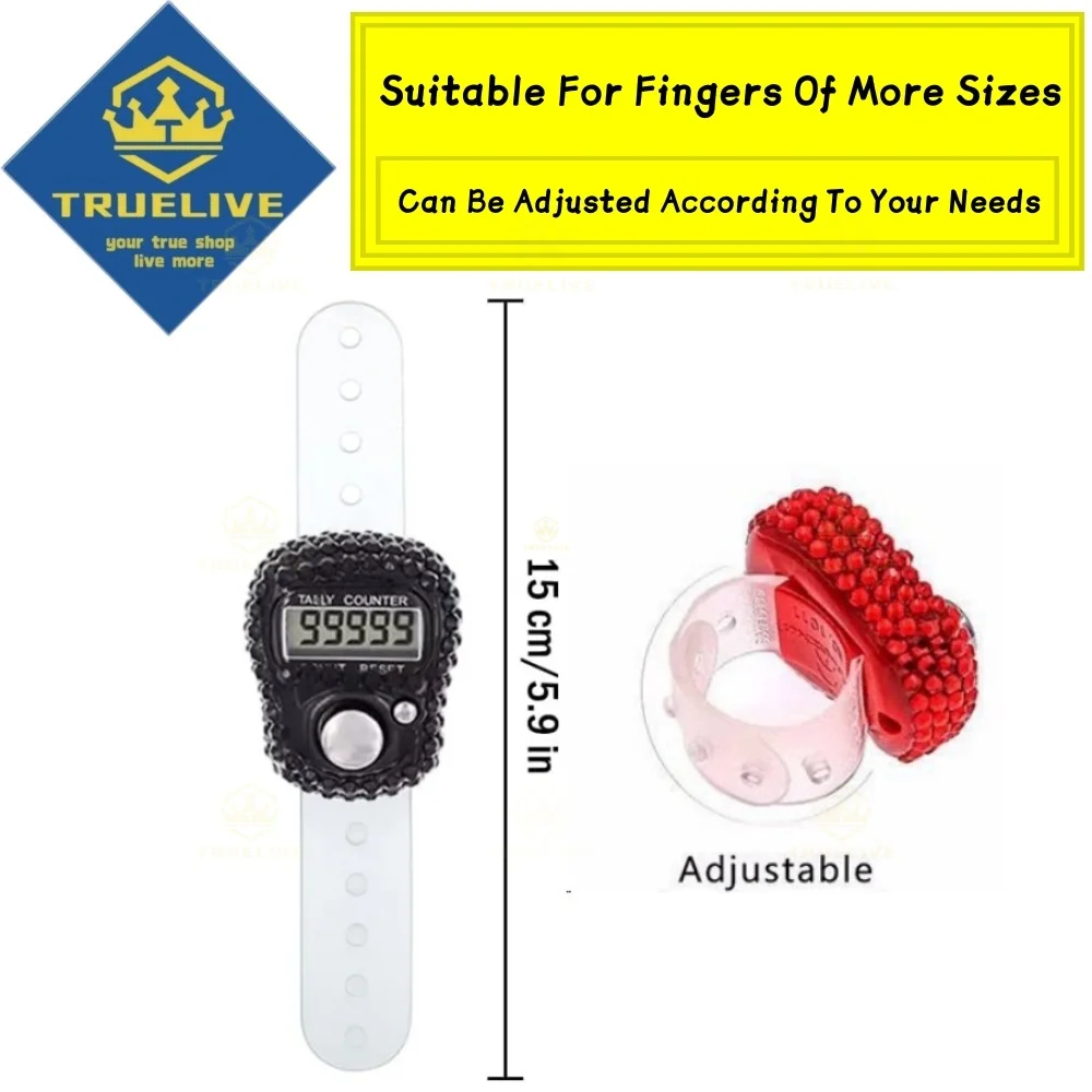 10/5/3/1PCS Finger Clickers For Counting LCD Display Number Clicker Counter LCD Screen Number Tracking Record Ring Clicker Maker