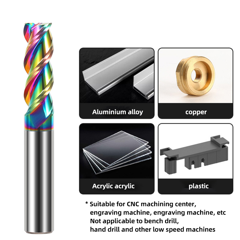 HRC55 3 ขลุ่ยคาร์ไบด์End MillอลูมิเนียมCNC Millingเครื่องตัดทังสเตนคาร์ไบด์เครื่องตัดEnd MillสําหรับAL EndMillS1SET