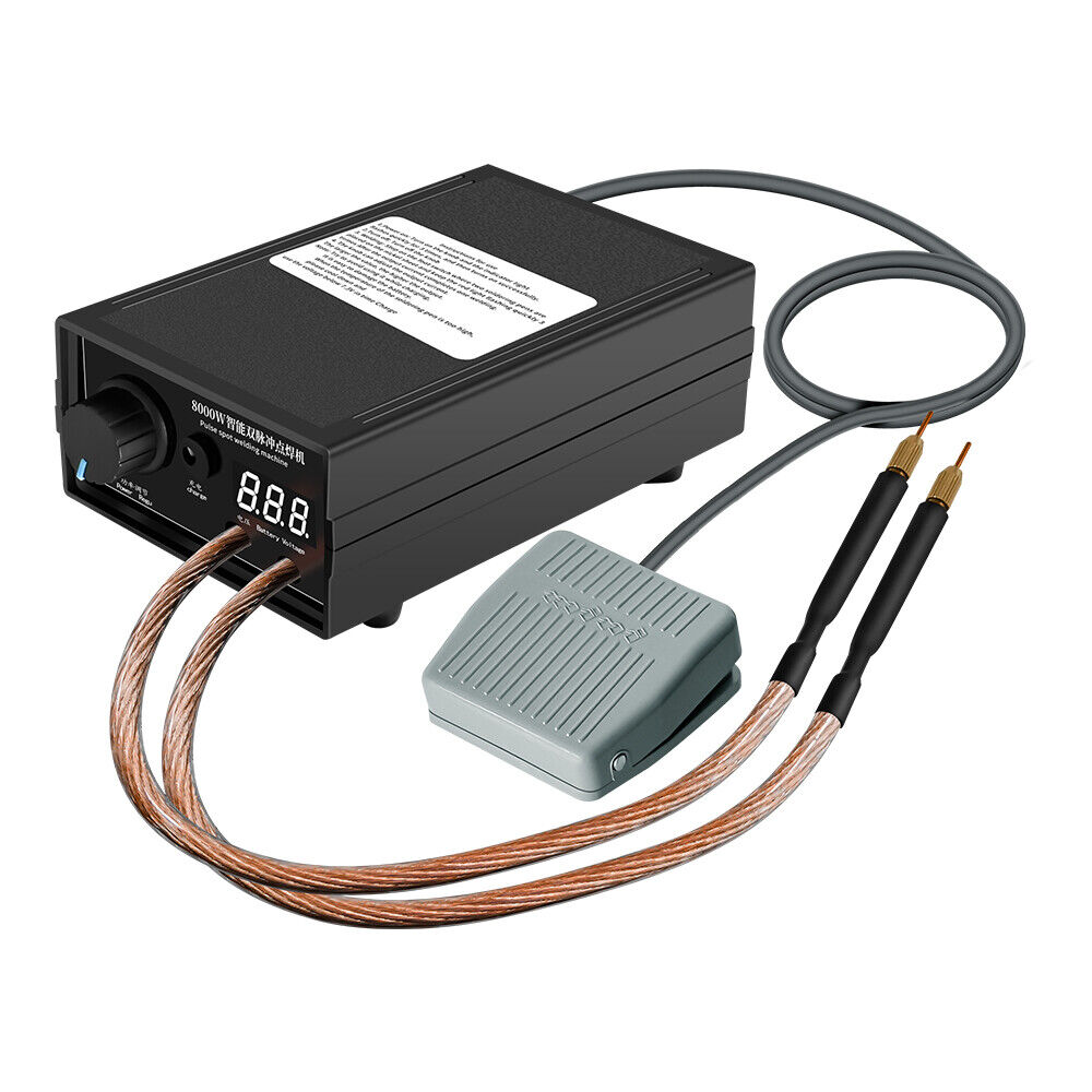 8000W Spot Welder Kit Digital Power Adjustable Spot Welding Pen Control Board Nickel Sheet For 18650 Lithium Battery Footpedal