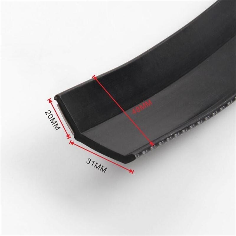 Amortecedor dianteiro do carro lábio de fibra carbono borracha protetor universal pára-choques tira spoiler saia lateral borracha anti risco protetor
