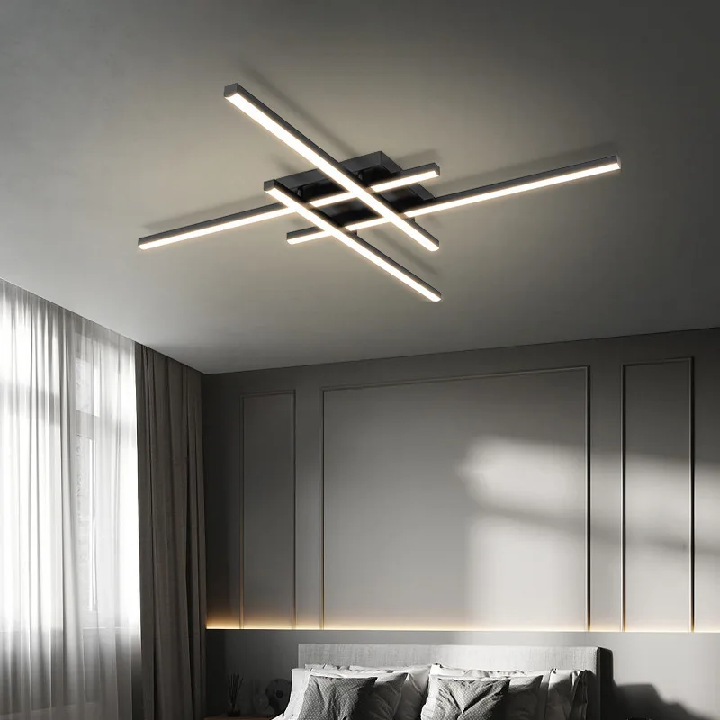 Luz de techo LED moderna, lámparas minimalistas de línea larga de 30/40/50cm para dormitorio, sala de estar, estudio de Hotel, iluminación interior