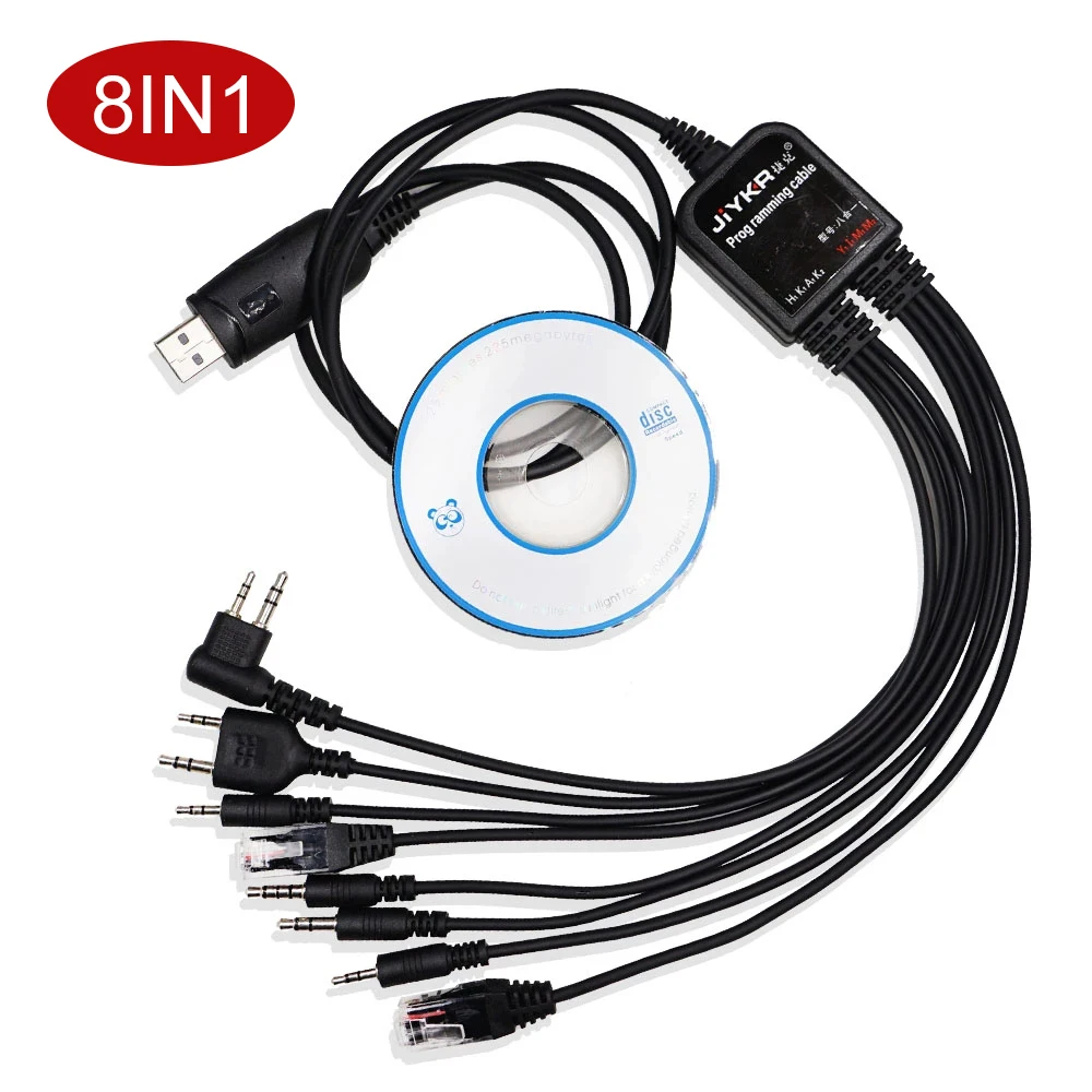 8 в 1 компьютерный USB-кабель для программирования для kenwood Baofeng Motorola Yaesu Icom HYD TYT, удобная рация, автомобильное радио, CD-программа