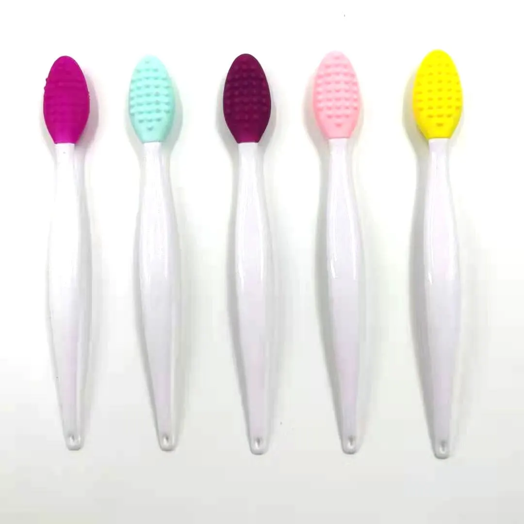 Cuidados com a pele lábio esfoliante limpeza facial rosto esfrega nariz escova limpa cravo remover silicone dupla face ferramenta de cuidados com a pele