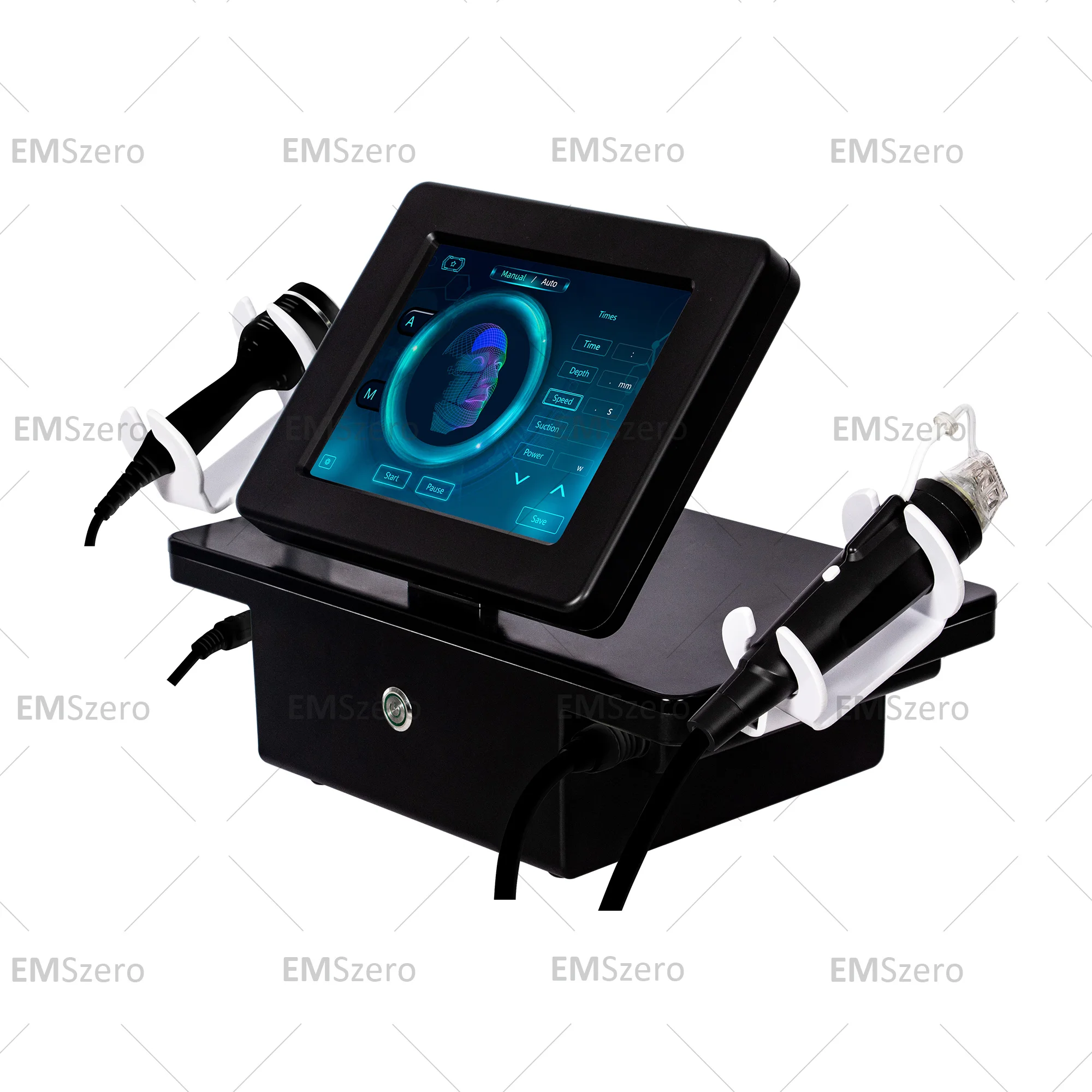 เครื่องเข็มไมโครสีทองแบบพกพาพร้อมอุปกรณ์ Microneedle Rf แบบเศษส่วนกระชับผิวด้วยความถี่วิทยุ