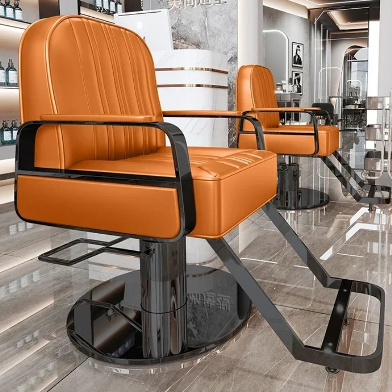 Silla de peluquero con respaldo estético, sillón giratorio de belleza avanzado, Silla de peluquería profesional elevable, muebles de salón