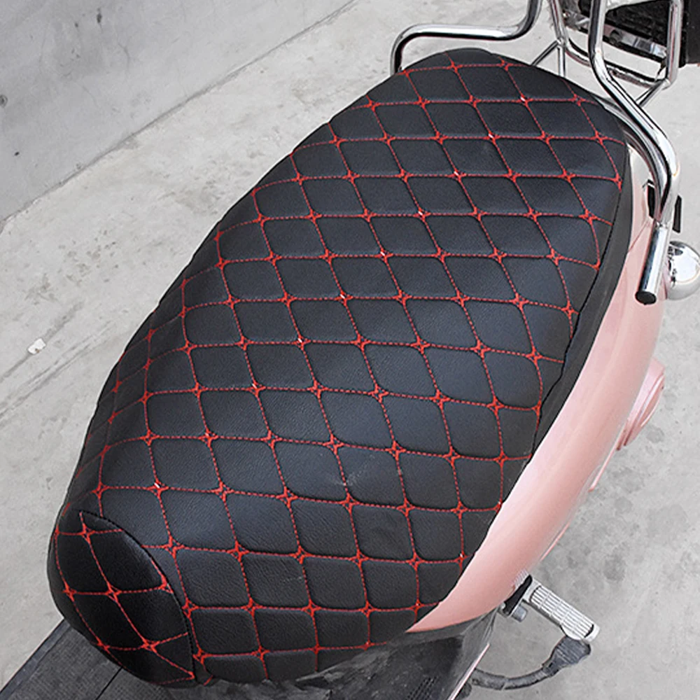 Funda para asiento de motocicleta, protección de asiento antideslizante impermeable y gruesa, funda protectora para asiento de piel sintética 3D para motocicleta