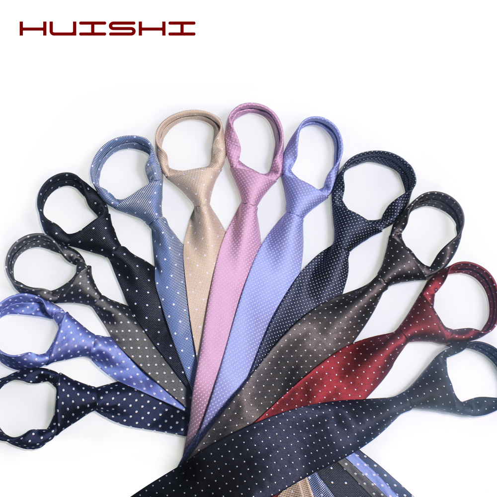 HUISHI 8 cm Dot Krawatten Dünne Mode Business Männer Polyester Mikrofaser Krawatte Polka Check Männer Krawatte Für Herren hochzeit