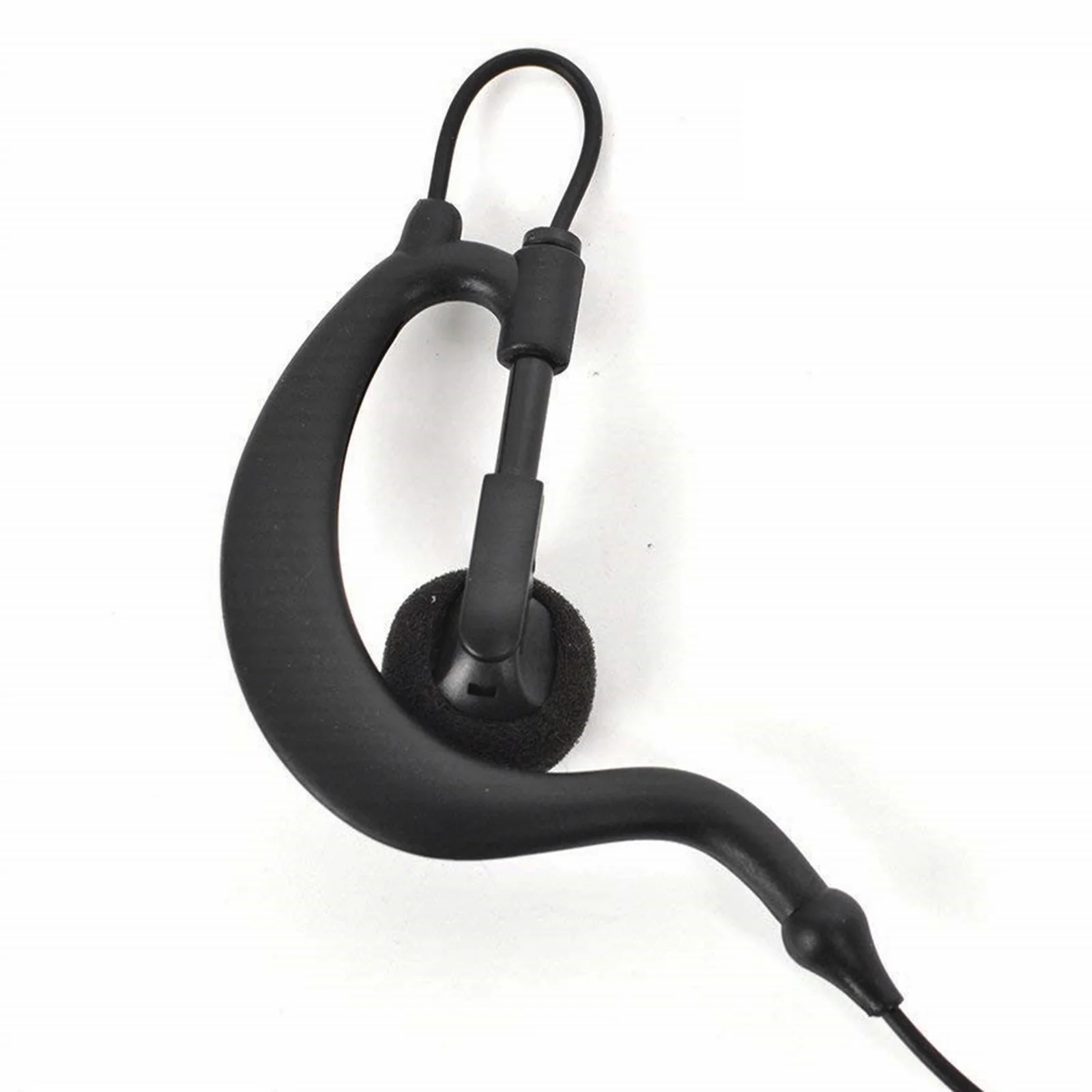 Fone de ouvido com gancho para orelha, 2.5mm/3.5mm, para walkie talkie, rádio de orelha única, com clipe, fone de ouvido único com cabo enrolado