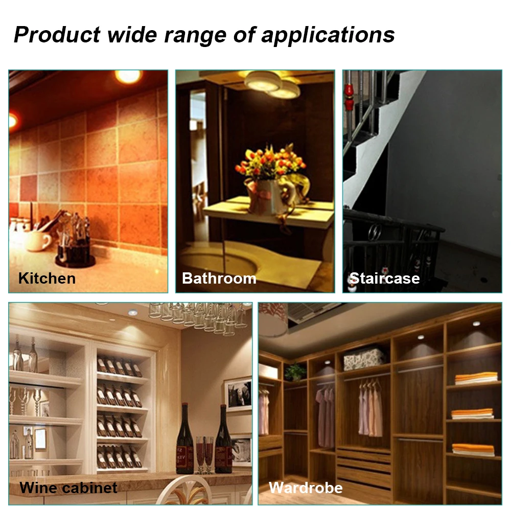 COB LED Unter Schrank Licht Mit Klebstoff Aufkleber Drahtlose Nachtlicht Hause Wand Lampe AAA Batterie Betrieben Kleiderschrank Schrank Lampe