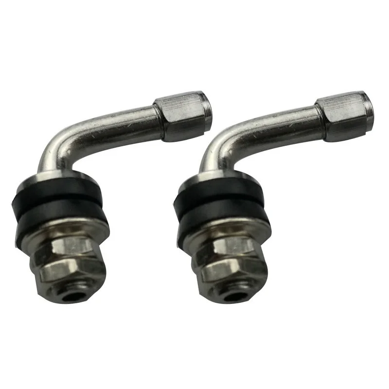 Clearance_2 Piezas Vástagos de válvula de vacío para neumáticos de ruedas de automóviles y motocicletas con ángulo de 90/45 grados Perno de extensión de neumáticos Accesorios para motocicletas_Continu