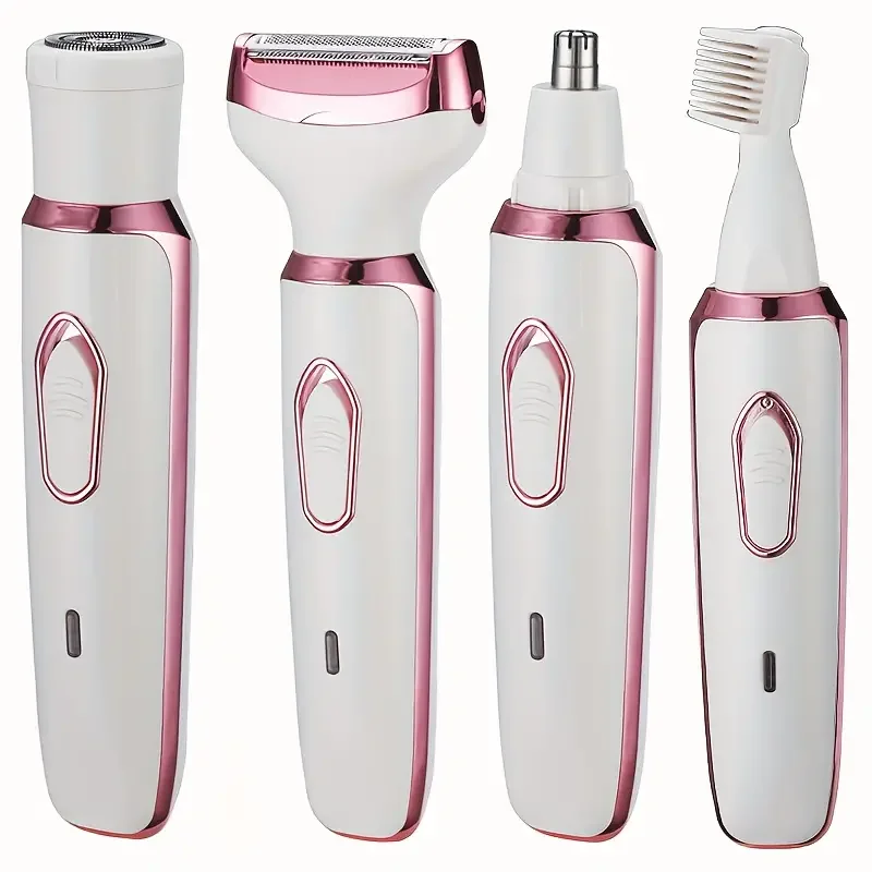 เครื่องโกนหนวดไฟฟ้า4ใน1สำหรับผู้หญิงเครื่องเล็มขนทั้งร่างกายเครื่องกำจัดขนที่แขนรักแร้ส่วนตัวเครื่องกำจัดขนแบบแห้งและเปียกไม่เจ็บ