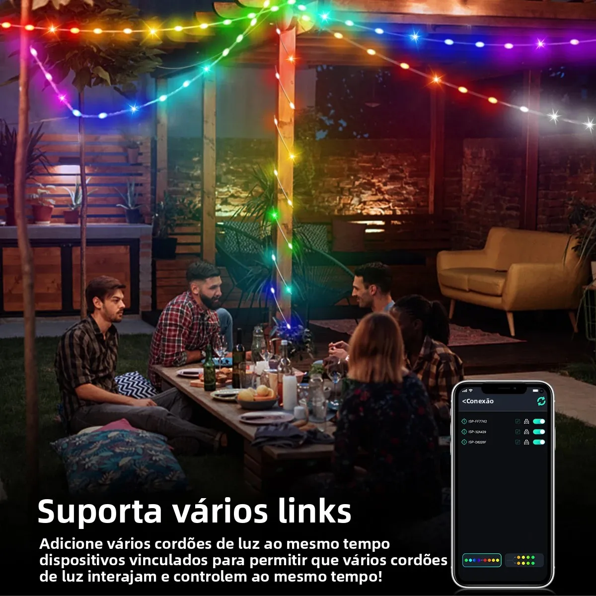 20m 10m 5m led luzes do festival luz da corda de fadas inteligente bluetooth endereçável cortina luzes guirlanda festão decoração festa em casa