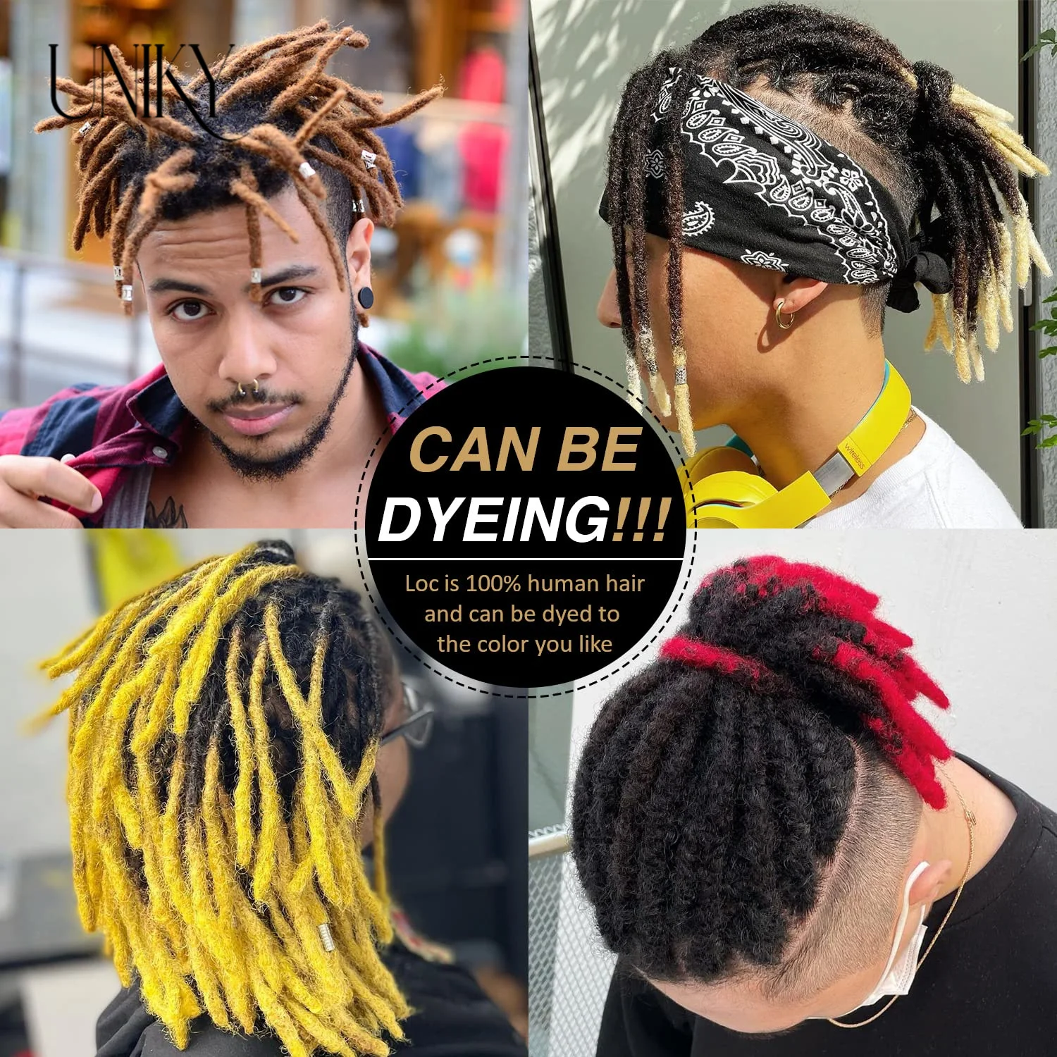 60 Dây Dreadlock Phần Mở Rộng Cho Nam/Nữ Phi Kinky Thẳng 100% Tóc Handmade Lộc Mở Rộng Tóc Bím Tóc Móc