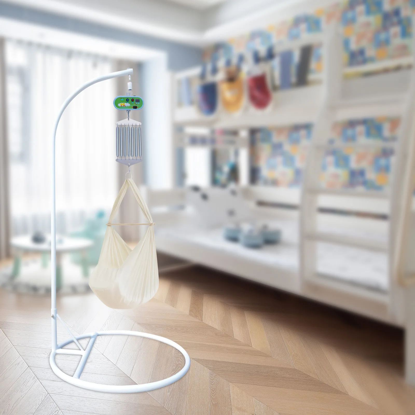 Hängender elektrischer Schwenk-Controller-Motor, geeignet für Baby-Federwiegen, mit einstellbarem Timer, Wiegen bis zu 19 Kilogramm