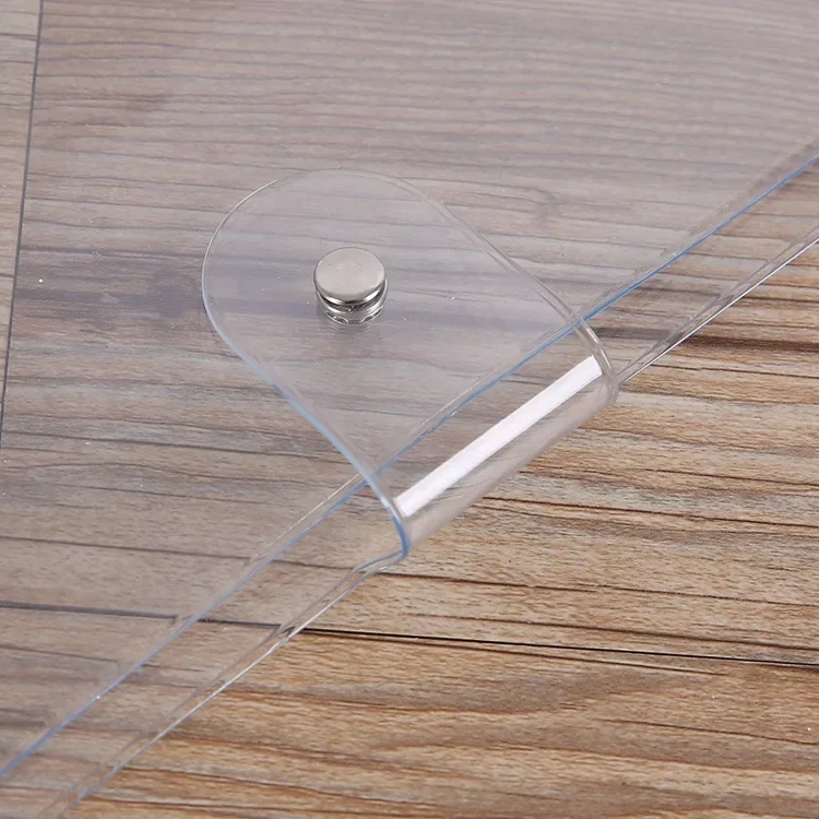 Carpetas de hojas sueltas A7 A6 A5, cubierta transparente de PVC suave de 6 agujeros para cuaderno, bolsa para documentos DIY, funda transparente con botón a presión