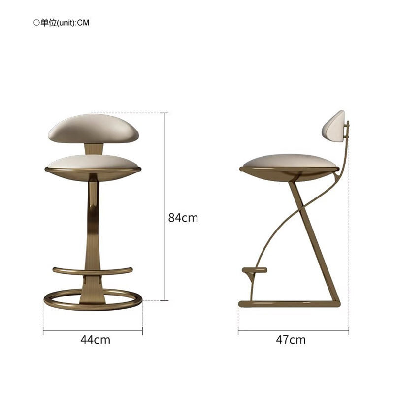 Tabouret haut design italien léger chaises de Bar de luxe meubles de Bar créatifs maison en acier inoxydable café cuisine dossier chaise de Bar