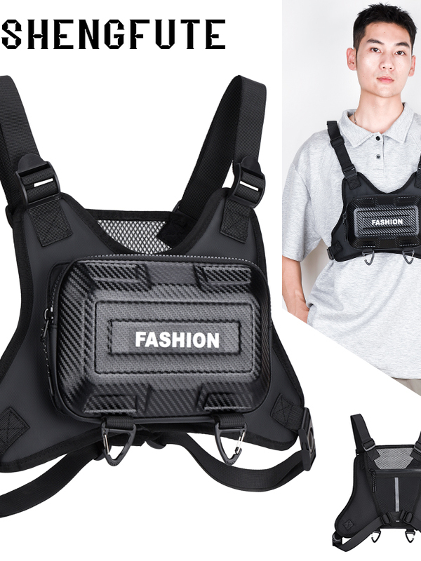 Bolsa Tática Multifuncional Estilosa para Motocicleta, Colete de Estilo Urbano, Bolsa de Casco Duro com F de Zíper para H...