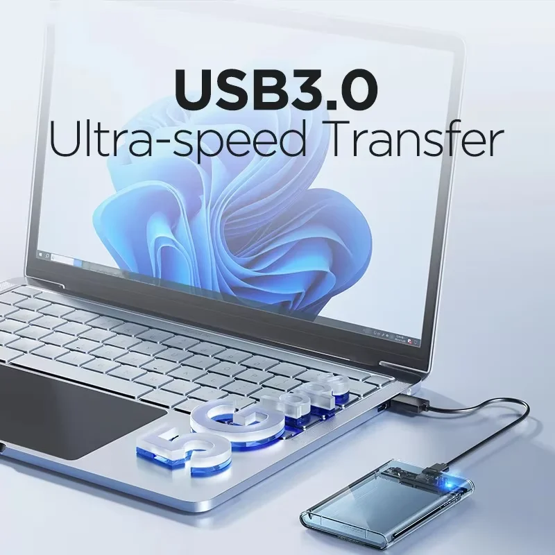 2,5-дюймовый корпус для жесткого диска USB3.0/Type-C к корпусу для жесткого диска SATA 6 Гбит/с Макс. USB-C Внешний корпус для жесткого диска SATA для ПК UASP ноутбука