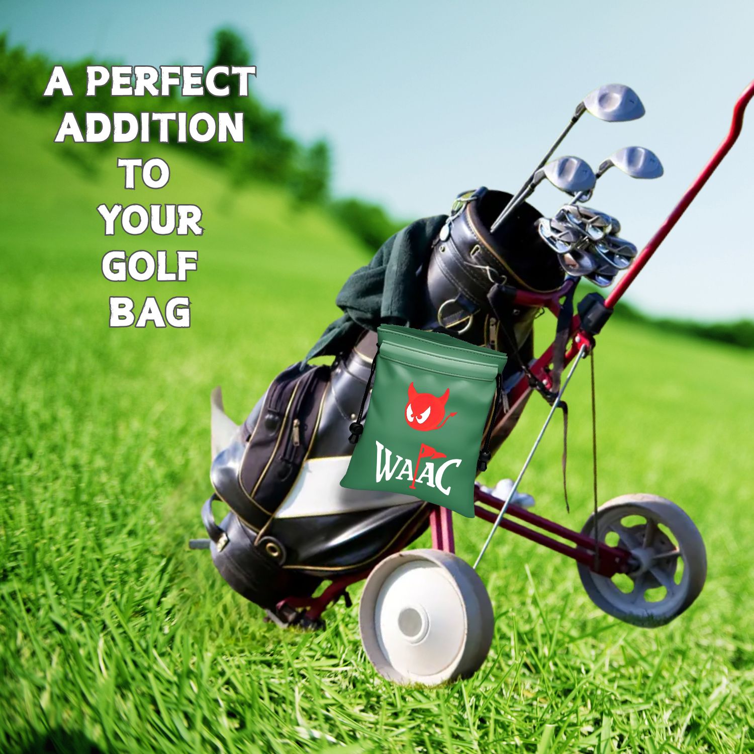 Divertida bolsa para objetos de valor de golf, bolsa para tee de golf de cuero pu con cierre de cordón, bolso para tee de pelota de golf, gran regalo para papá