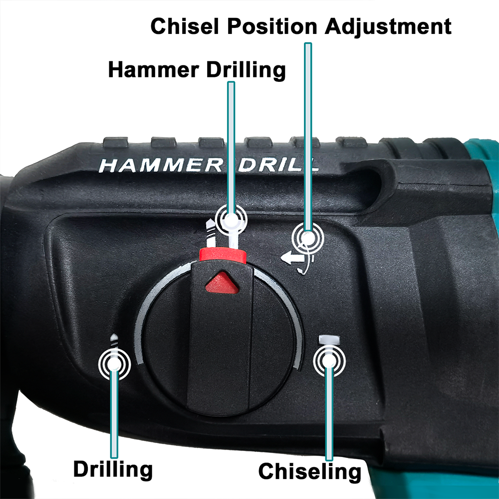 Electric Brushless Hammer Drill Multifunctional Cordless Rotary Hammer Drill Power Tools For Makita 18V Battery(No Battery)