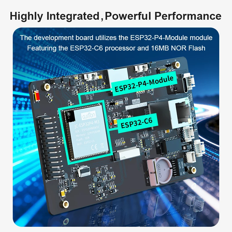 7-inch IPS touch screen development board (ESP32-P4/C6), supporting shell and camera