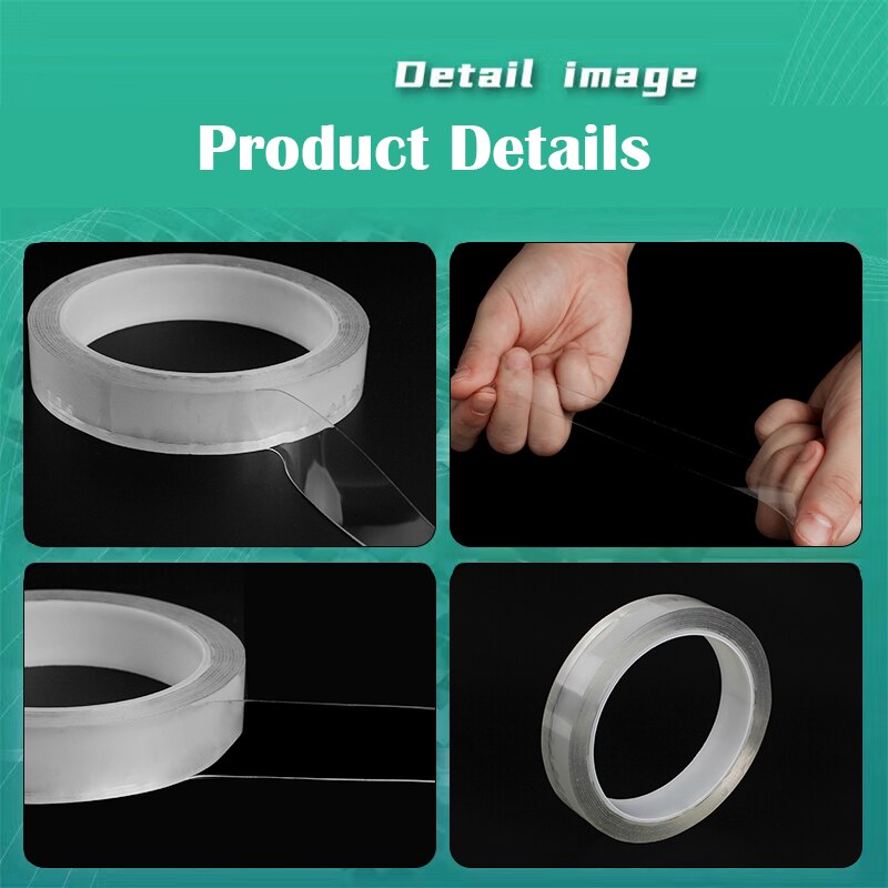 2 stücke 3M/5M Nano Doppelseitiges Klebeband Transparente Wasserdichte Wand Aufkleber Wiederverwendbare Küche Badezimmer Haushalts produkte