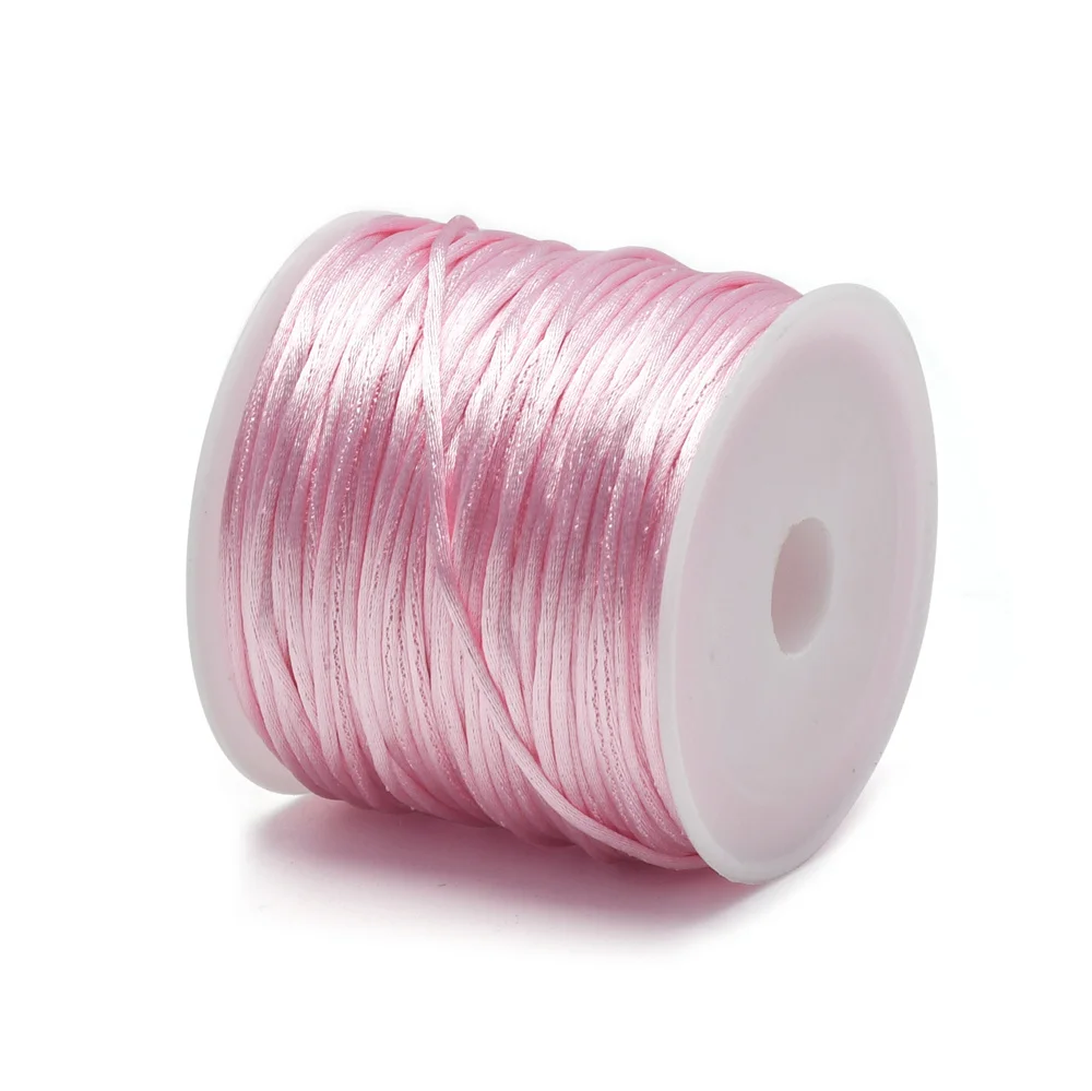 1.5 มม.หัตถกรรมซาติน Rattail สายไฟจากไนลอนสําหรับจีน Knot,Macramé,Trim,เครื่องประดับทํา 24 หลา