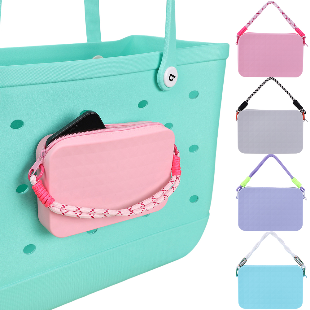 Silikon Aufbewahrung beutel Strand tasche Anschluss mit Lanyard Kosmetik Aufbewahrung tasche große Kapazität für Bugbag