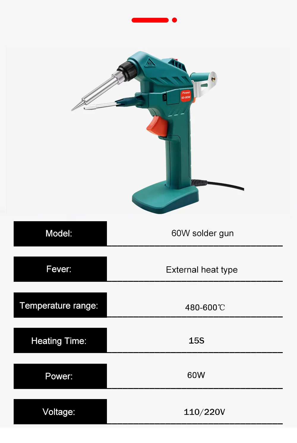 Electric Soldering Iron Gun Hand-held Internal Heating Soldering Iron Automatically Send Tin Gun Soldering Welding Repair Tool