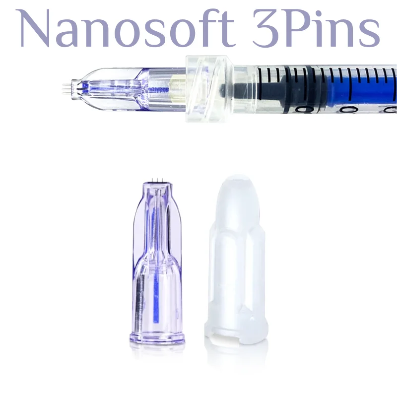 34G Nanosoft 3pins 0.6/1.0/1.2/1.5 Micro Needle High Quality Sterile Single Packaged Crystal Multi-needle