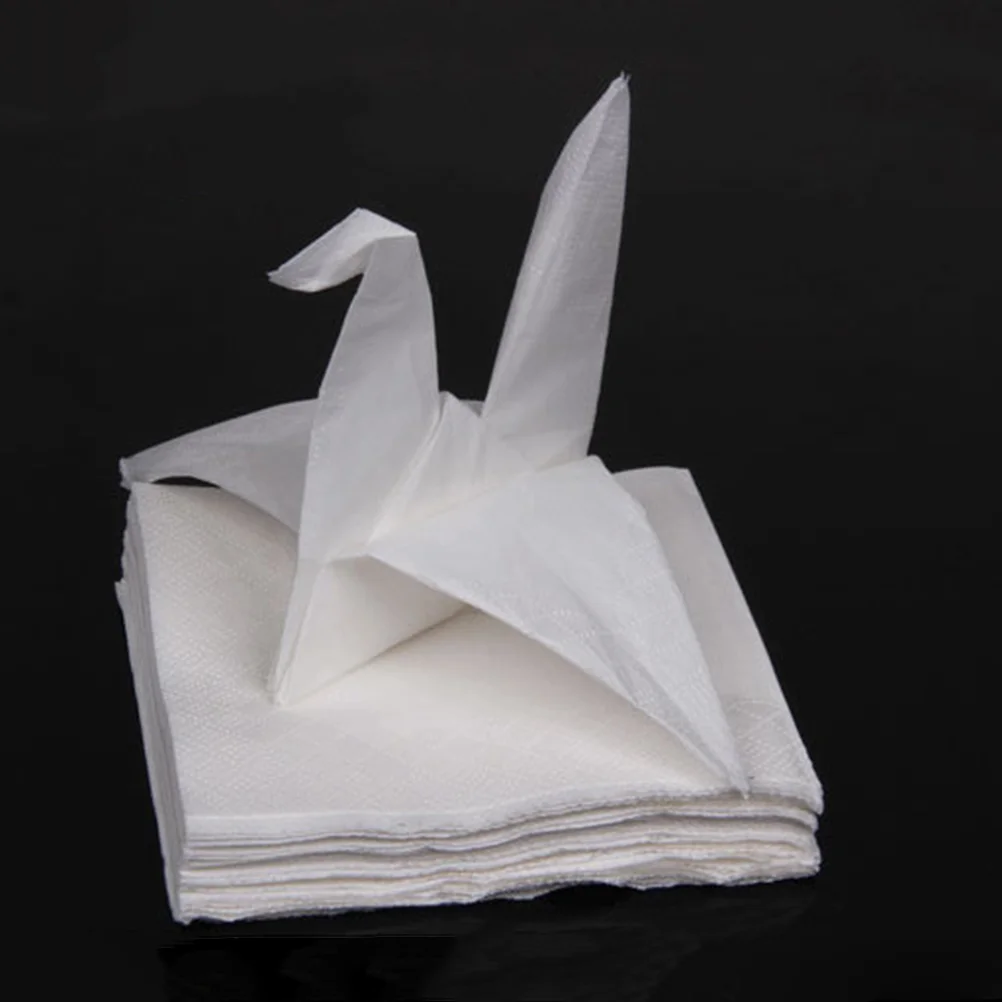 Tovaglioli bianchi da 300 fogli Tovaglioli di carta Tovaglioli quadrati di design a 2 strati Tovaglioli per la cena in tessuto per la festa del ristorante Compleanno di Natale
