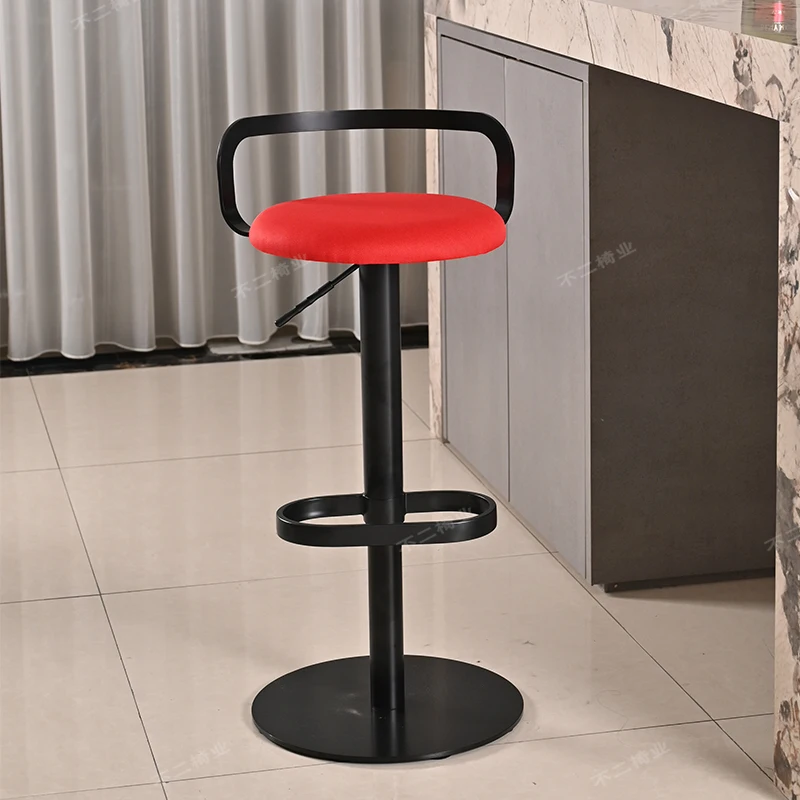 Banco de bar moderno de couro pu, altura ajustável, luxo, resistente, cozinha, aço inoxidável, móveis de alta qualidade