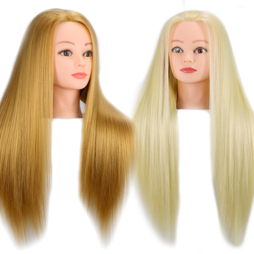 Mannequin Hoofd 100% Synthetisch Haar Kapper Trainingshoofd Met Statief Oefenpop Kosmetiek Pop Hoofd Voor Vlechten Styling