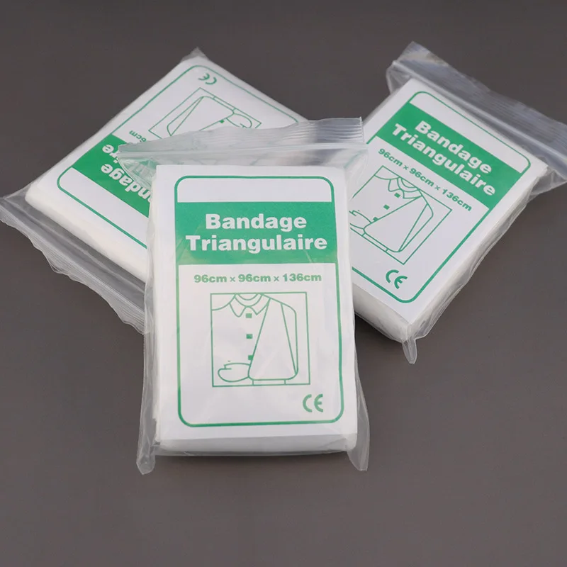 Outdoor Emergency Self-rescue Survival Triangular Bandage Bandaging Hemostatic Non-woven Fabric 96x96x136cm