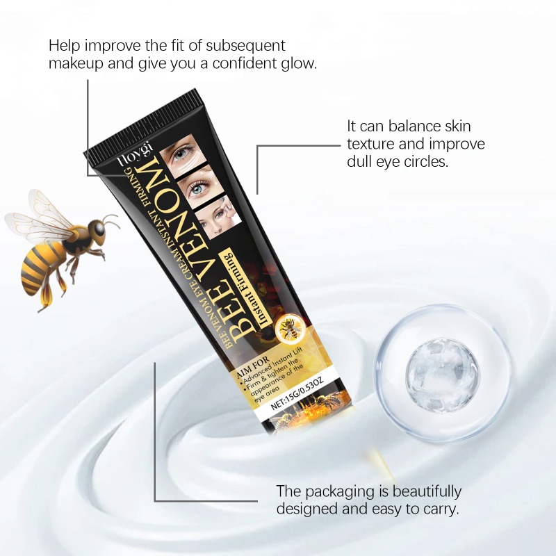 Bee Venom Instant Firming Eye Skin Cream Anti Aging Remover Dark Circle Bag Lasting Moisturizing Delicate Texture Eyes Cream