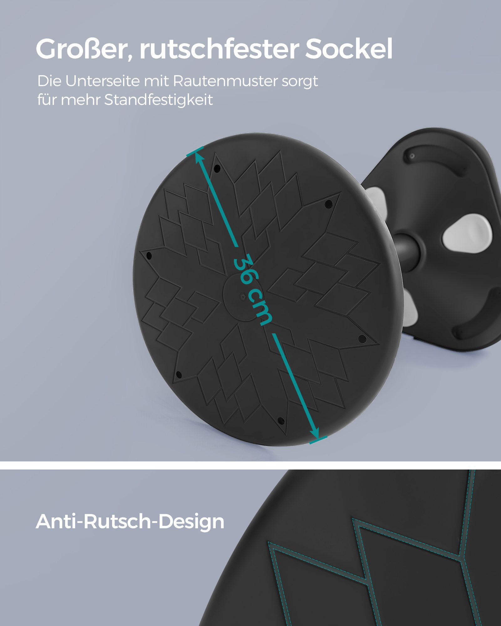 SONGMICS Hocker, Stehhocker um 360° neigbar, Schreibtischstuhl, höhenverstellbar 58-83 cm