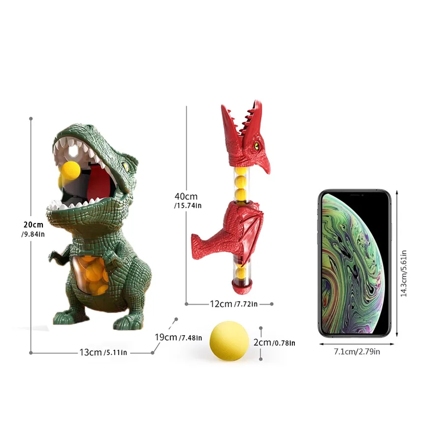 เด็กไดโนเสาร์ยิง Tyrannosaurus Rex Ball Bullet ปืนเด็ก Interactive ปริศนาของเล่นอนุบาล