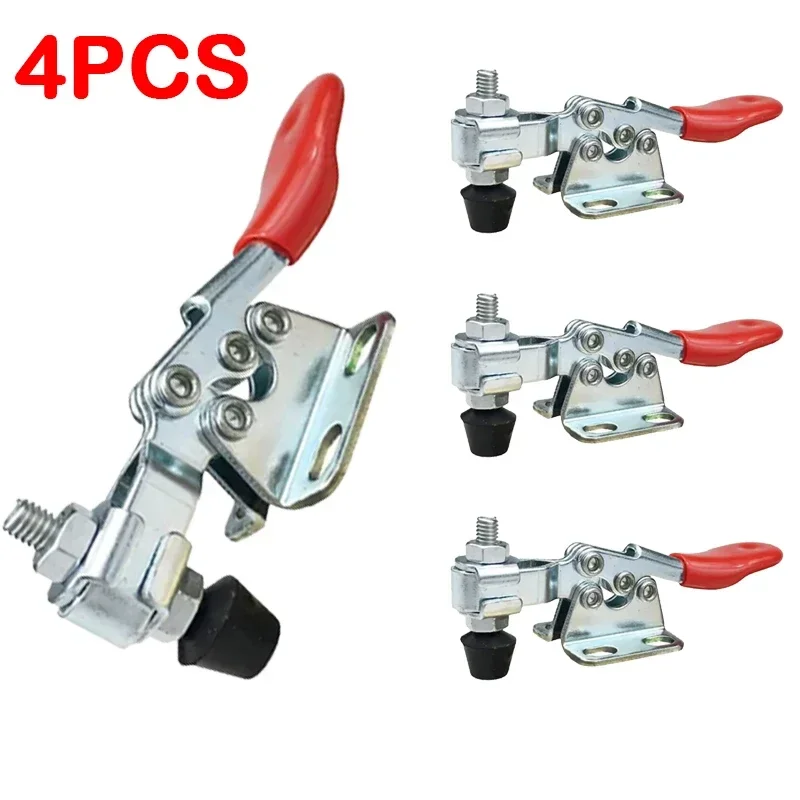 4 Uds abrazadera rápida Horizontal abrazadera de sujeción portabrocas GH-201 máquina de grabado para carpintería compresor 27KG abrazadera de palanca Vertical