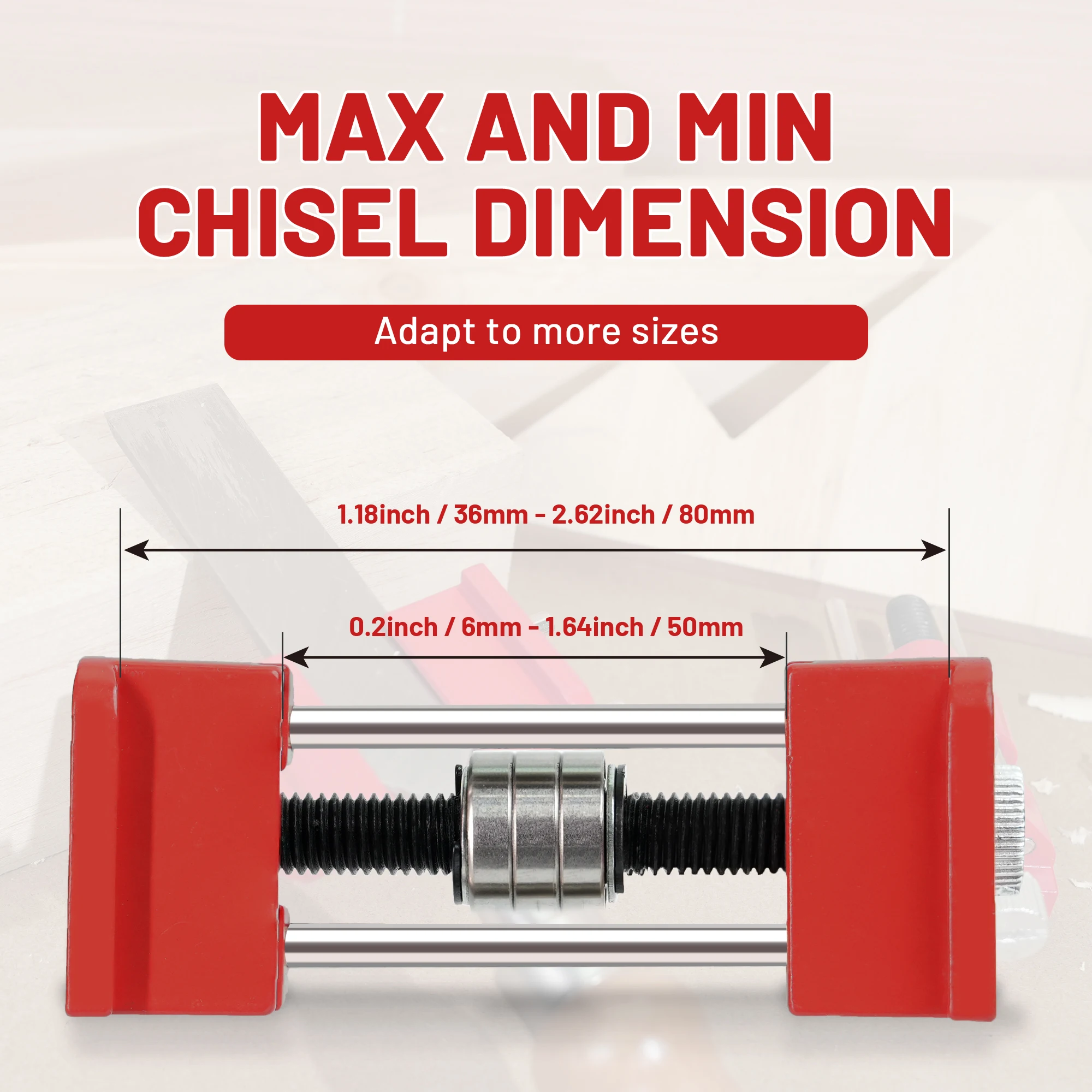 EZARC Honing Guide Tool, Sharpening Holder for Woodworking Fits Chisels 1/8” to 1-7/8”, เหมาะกับใบมีดกบ 1-3/8” ถึง 3-1/8”
