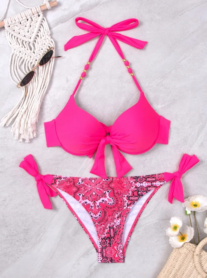 Sexy Push Up Bikini 2024 femmes maillot de bain maillot de bain deux pièces femme string Bikinis ensemble natation pour maillots de bain brésilien Biquini