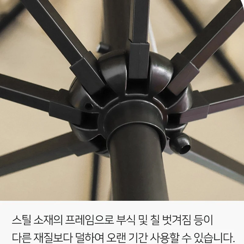 [국내배송] 반자동 파라솔 2.7M 휴대용 비치 정원 테라스 낚시 캠핑 각도조절 물통미포함